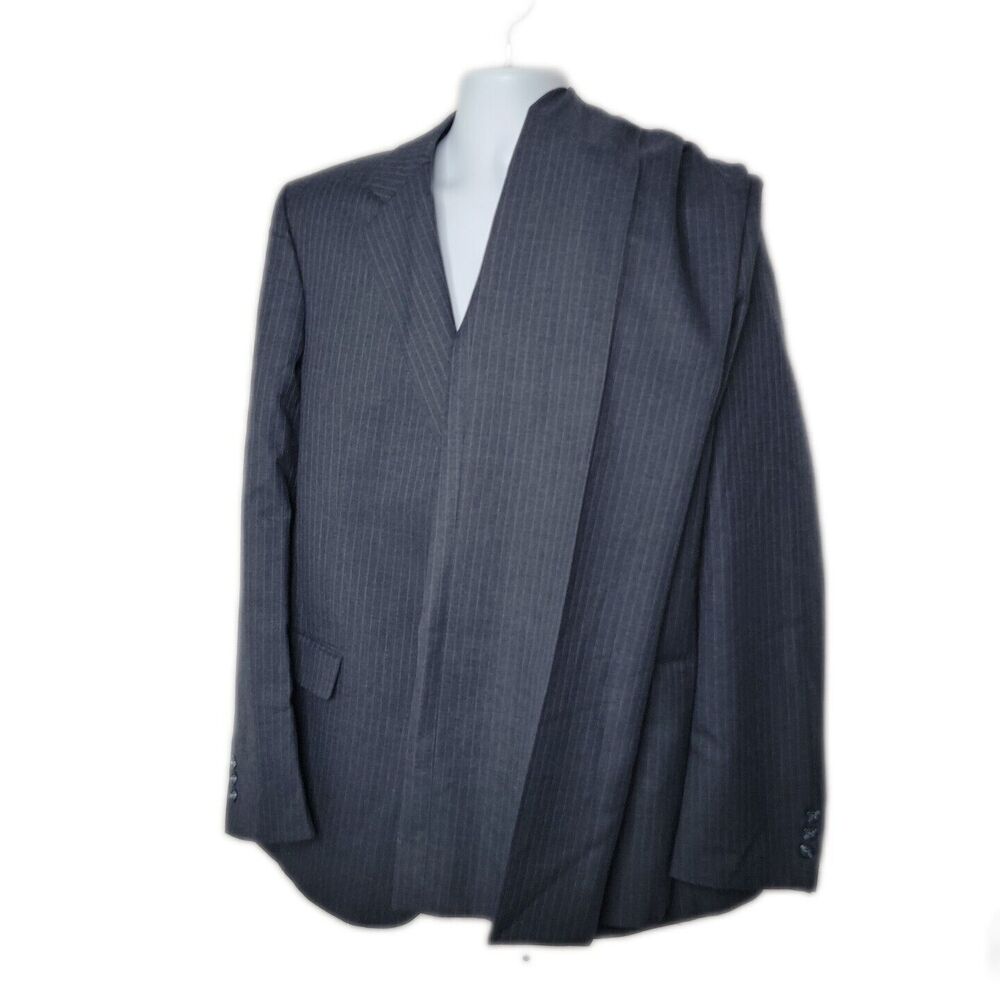 Giovanni 2 Button Pant Gray Suit ~  Sz 46L Blazer ~ 39W 31.5L Flat Front Pants